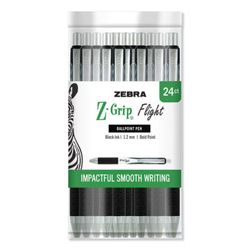 Zebra® Z-grip Flight Ballpoint Pen, Retractable, Bold 1.2 Mm, Black Ink, Black Barrel freeshipping - TVN Wholesale